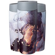 Термокружка agness "Серый мрамор" с кнопкой-стоппером, 380 мл колба нерж.сталь