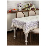 Скатерть "Душа прованса" 140х180 см ,белый, 100% хлопок,твил