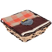 Набор полотенец кухонных из 2-х шт "Эко-стиль"50х30 см , коричневый+клетка ,х/б100%,лён100%