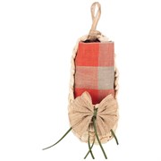 Полотенце в лапте "Эко-стиль",50х30 см , лён 100% , оранжевый