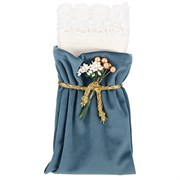 Набор для сервировки стола салфетка+ мешочек "Роскошь",синий,40х40 см ,100% пэ