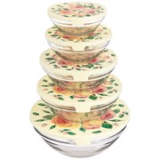 Набор миски с крышкой agness "Винтаж. пионы", 10 предметов, 150/250/450/630/1150 мл