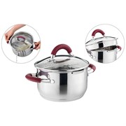 Кастрюля agness "Profi home" со стеклянной крышкой, 1,5л 16x9.5 см