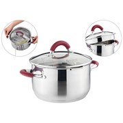 Кастрюля agness "Profi home" со стеклянной крышкой, 3,0л 20x11.5 см