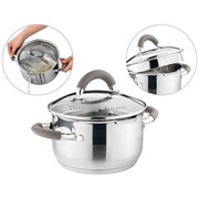 Кастрюля agness "Profi home" со стеклянной крышкой, 1,5л 16x9.5 см