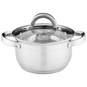 Кастрюля agness "Classic" со стеклянной крышкой 1,6 л. 16x9,5 см