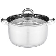 Кастрюля agness "Classic" со стеклянной крышкой 5,6 л. 24x13,5 см