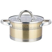 Кастрюля agness со стеклянной крышкой, нерж.сталь, 1,8 л 16х9 см