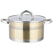 Кастрюля agness со стеклянной крышкой, нерж.сталь, 3,5 л 20х11 см