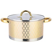 Кастрюля agness со стеклянной крышкой, нерж.сталь, 4,6 л 22х12 см