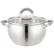 Кастрюля agness со стекл. крышкой 3,3 л. 20x11.5 см цвет: серый