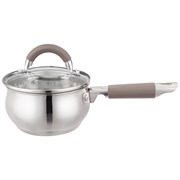 Ковш agness со стекл. крышкой 1,0 л. 14x7.5 см цвет: кофейный