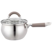 Ковш agness со стекл. крышкой 1,9 л. 16x9.5 см цвет: кофейный