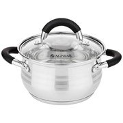 Кастрюля agness со стекл. крышкой 1,7 л. 16*9,5 см