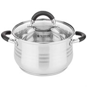 Кастрюля agness со стекл. крышкой 2,6 л. 18*11,5 см