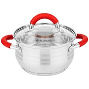 Кастрюля agness со стекл. крышкой 1,7 л. 16*9,5 см
