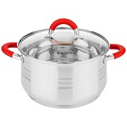 Кастрюля agness со стекл. крышкой 5,5 л. 24*13,5 см