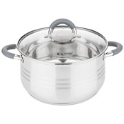 Кастрюля agness со стекл. крышкой 5,5 л. 24*13,5 см