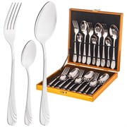 Набор столовых приборов agness на 6 персон 18 пр.в деревянном кейсе