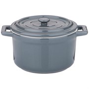 Кокотница с крышкой agness 15,4*11,9*8,1 см 460 мл серая