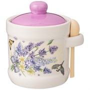 Емкость для сыпучих продуктов с ложкой "Прованс лаванда" 13*11 см H=12 см / 300 мл