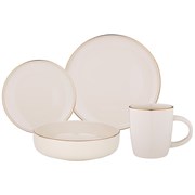 Набор посуды обеденный bronco "Solo" на 4 пер. 16 предметов бежевый