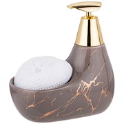 Дозатор для моющего средства "Fantasy" 350 мл 11*9 см H=16 см + губка