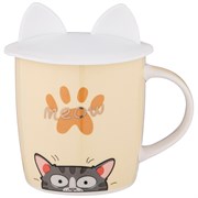 Кружка lefard котомания с сил. крышкой, 11,5/8,5*9 см 400 мл