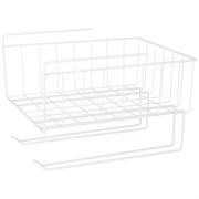 Подвесная корзина на полку с вешалками 24*28*20 см цвет: белый