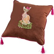 Декоративная подушка "Мурка", коричневая