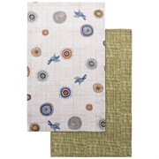 Набор полотенец из 2-х шт "Котомания",40х70 см , серый+зелёный,100% хлопок