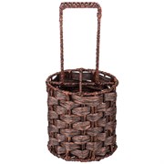 Корзинка с ручкой коллекция "Натурель" темное плетение 11*11*24 см