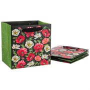 Комплект бумажных пакетов из 4 шт "Маки" 20*20*15 см