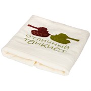 Полотенце банное "Лучший танкист",70х140 см ,махра, х/б 100%,шампань
