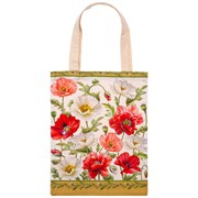 Сумка "Маки" 30х40 см ,кремовый, 100% хлопок,твил