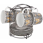 Чайный набор на 6 персон на металлической подставке 250 мл