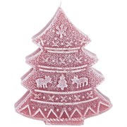 Свеча bronco фигурная "Ель" пудровая 13,5*15,5 см