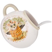 Солонка с ложкой "Дерево мудрости" 9,5*9,5 см H=10 см / 170 мл