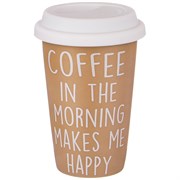 Кружка lefard кофемания с сил. крышкой, 380 мл