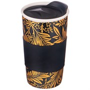 Кружка lefard кофемания с пласт. крышкой и с сил ободком, 450 мл