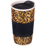 Кружка lefard кофемания с пласт. крышкой и с сил ободком, 450 мл