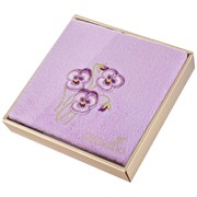 Полотенце "Виолла",50х90. махра,сиреневый,вышивка,100% хлопок 400гр\м