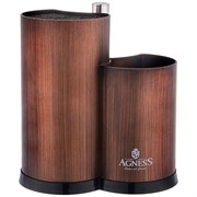 Подставка для ножей agness универсальная c держателем для полотенец, высота: 25*22*16 см