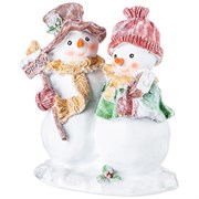 Фигурка декоративная "Снеговички с табличкой"снегири" H=16 см