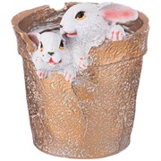 Кашпо"зайчики в золотом ведре"" 19*22*23 см
