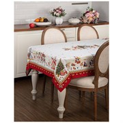 Скатерть "С новым годом" 160х220 см ,красный,100% хлопок,твил с пропиткой