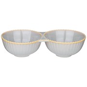 Менажница для закусок, соусов 2 секции bronco "Soul kitchen" 16*8*4 см 70 мл серый