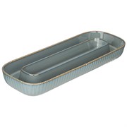 Менажница овальная 2 секции bronco "Soul kitchen" 30*11,5*3,5 см синяя