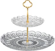 Фруктовница 2-х ярусная "Muza crystal" D=18/30 см H=28,5 см