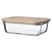 Контейнер для запекания и хранения Smart Solutions с крышкой из бамбука, 1050 мл